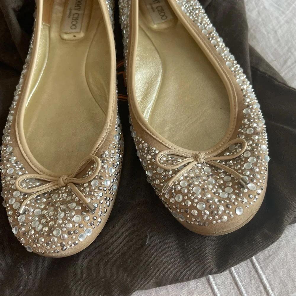 Jimmy Choo Rhinestone Flats - Picture 4 of 9